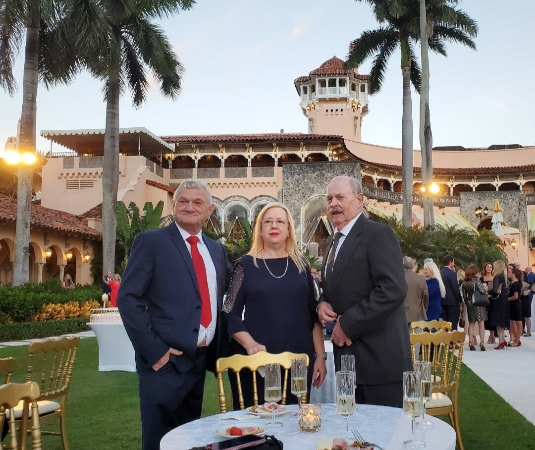 Local Republican officials, Jim Craig, Lasha Boree, and Larry West gathered at Mar-a-Lago for a reception hosted by former President Donald Trump.